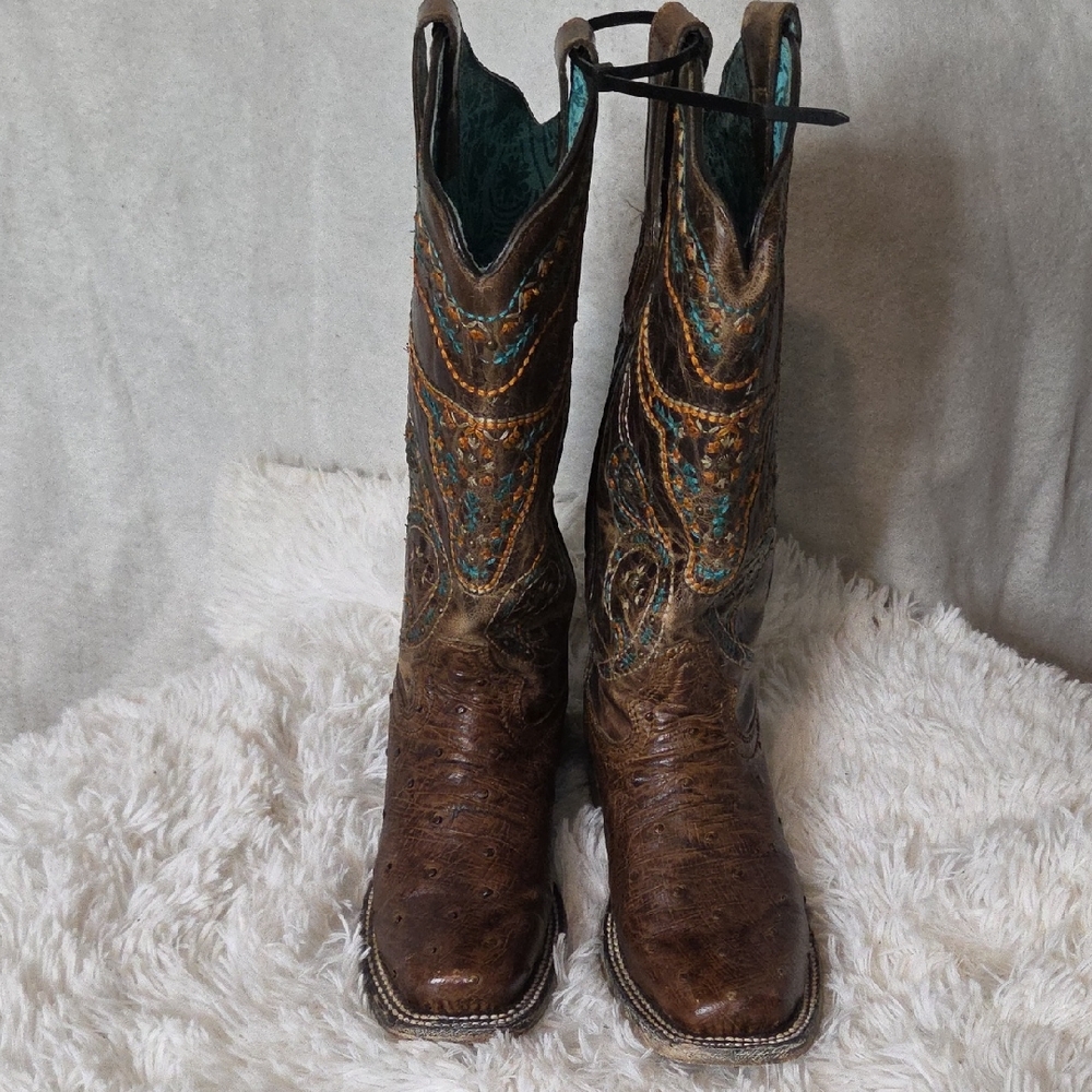 Brown and Teal Cowboy & Western Boots